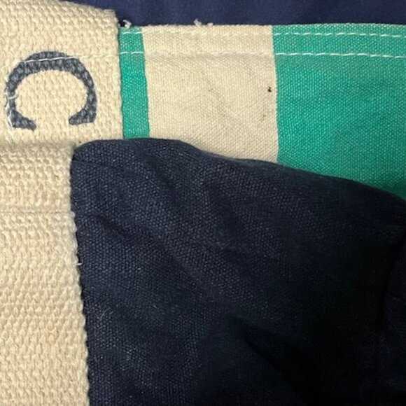 Caribbean Joe Striped Canvas Zip Shopping Beach Travel Tote Bag Extra Lg 22"x18" - Picture 13 of 16